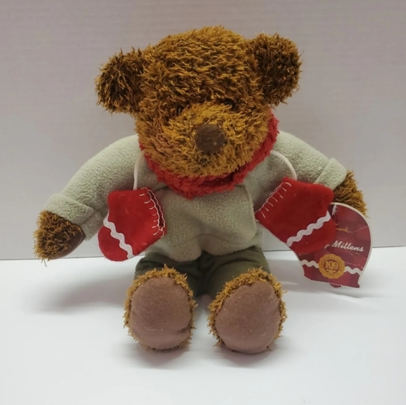 Hallmark Teddy Mittens 100th Anniversary Teddy Bear Plush Bear Doll W Hang Tag - Picture 2 of 9